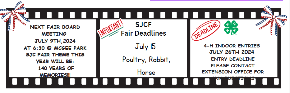 SJ County Fair Deadlines