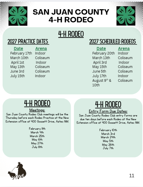 rodeo practice schedule